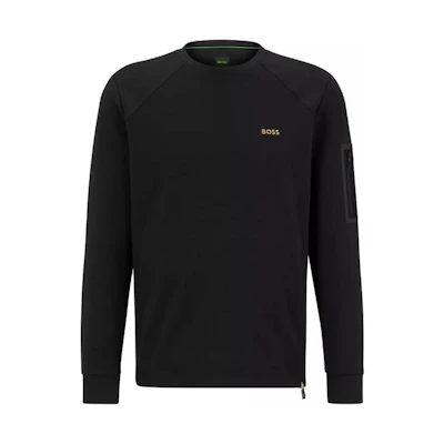 HUGO BOSS FW22 Logo Crewneck Long Sleeve Sweatshirt Black 50476929-001