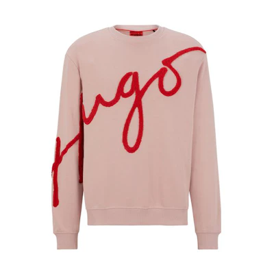 HUGO BOSS FW22 Logo Crewneck Pink Sweatshirt Long Sleeve 50482922-687