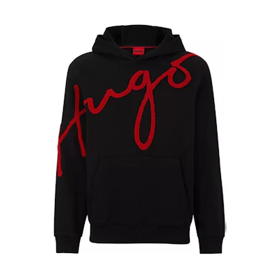 HUGO BOSS FW22 Logo Embroidered Hoodie Black 50482920-001
