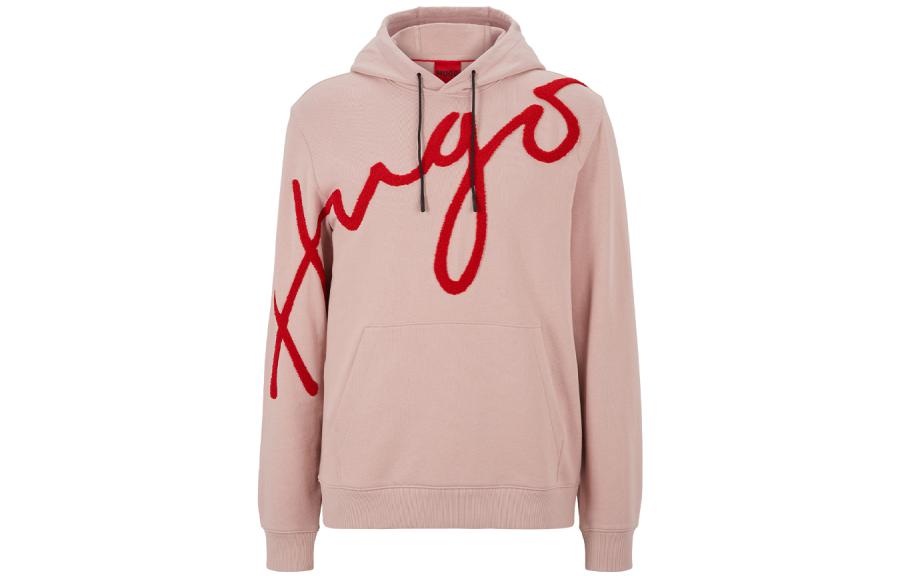 HUGO BOSS FW22 Logo Embroidered Pullover Hoodie Pink () 50482920-687
