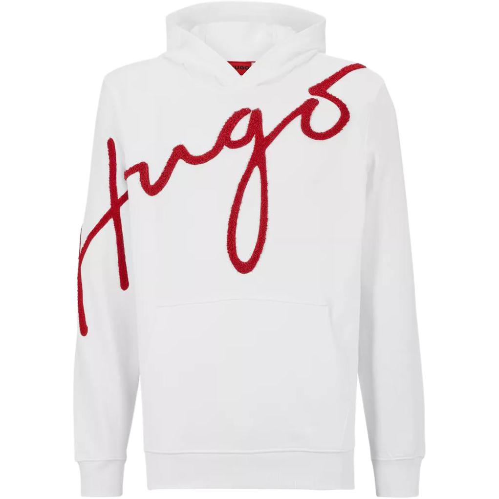 HUGO BOSS FW22 Logo Embroidered Pullover Sweatshirt White 50482920-100