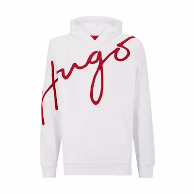 HUGO BOSS FW22 Logo Embroidered Pullover Sweatshirt White 50482920-100