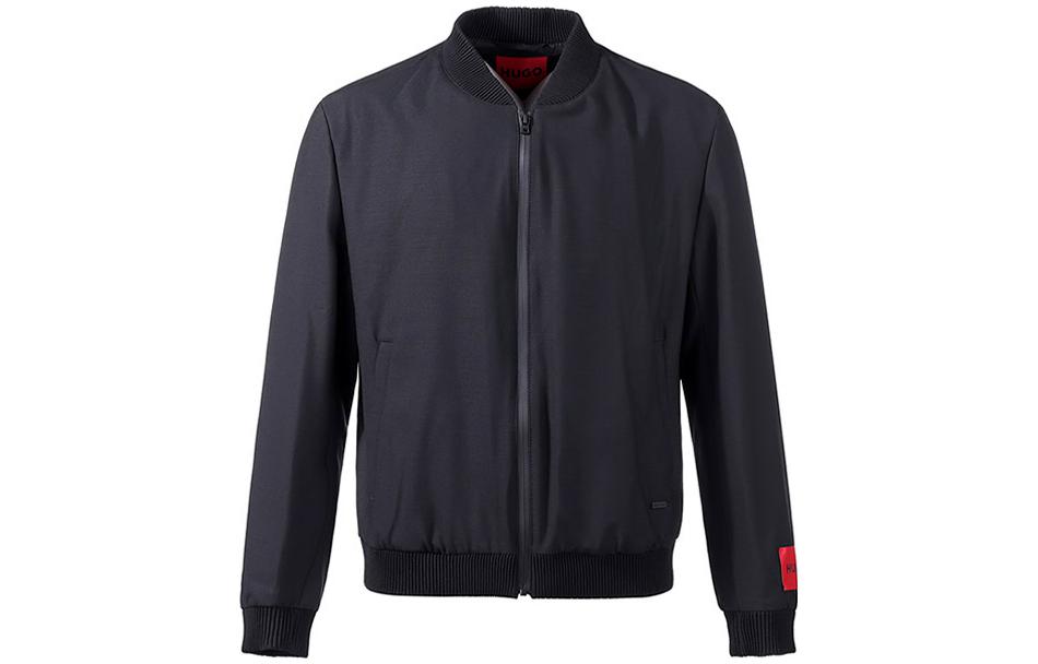 HUGO BOSS FW22 Logo Patch Zip Jacket Black 50477113-001