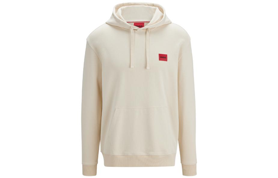 HUGO BOSS FW22 Logo Print Hooded Sweatshirt Off-White 50477318-108