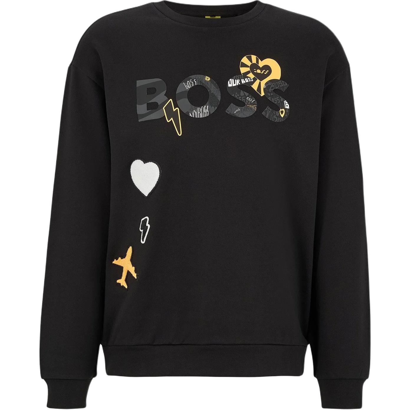 HUGO BOSS FW22 Logo Print Pullover Sweatshirt Men’s Black 50476388-001