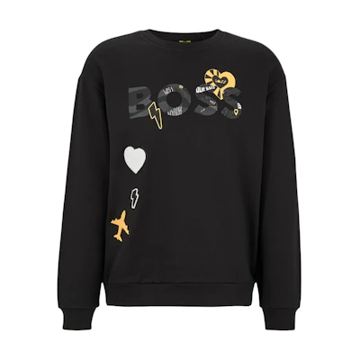 HUGO BOSS FW22 Logo Print Pullover Sweatshirt Men’s Black 50476388-001