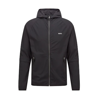 HUGO BOSS FW22 Logo Print Zip-Up Hooded Jacket 50472051-001