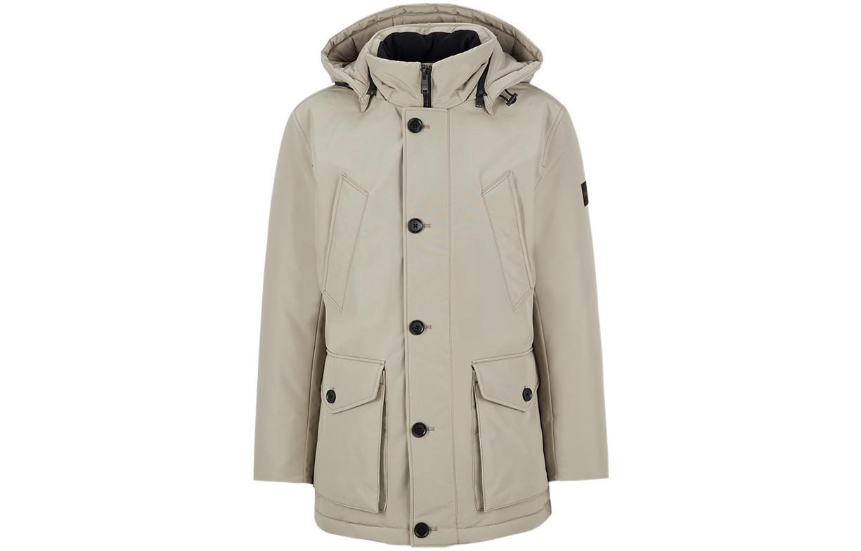 HUGO BOSS FW22 Loose Fit Ribbed Long Sleeve Jacket Light Grey 50477966-090