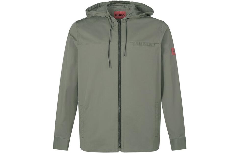 HUGO BOSS FW22 Military Green Zip-Up Hoodie Jacket Casualwear 50471548-251