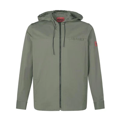 HUGO BOSS FW22 Military Green Zip-Up Hoodie Jacket Casualwear 50471548-251