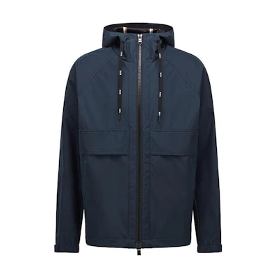 HUGO BOSS FW22 Navy Hooded Zip-Up Casual Jacket 50469936-404