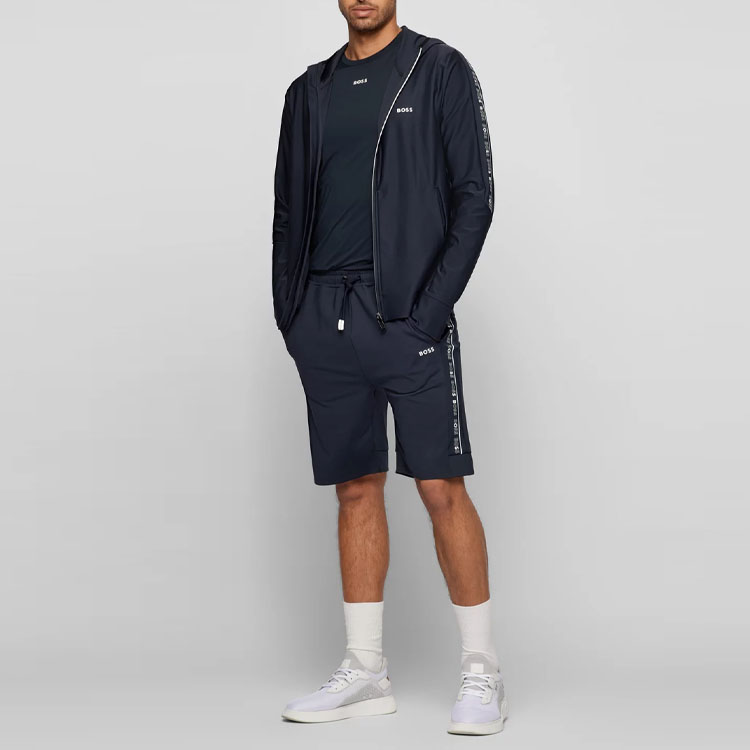 HUGO BOSS FW22 Navy Zip-Up Hoodie Jacket with Logo Detailing 50472367-402 圖 4