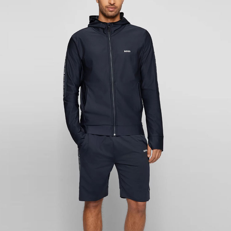HUGO BOSS FW22 Navy Zip-Up Hoodie Jacket with Logo Detailing 50472367-402 圖 5