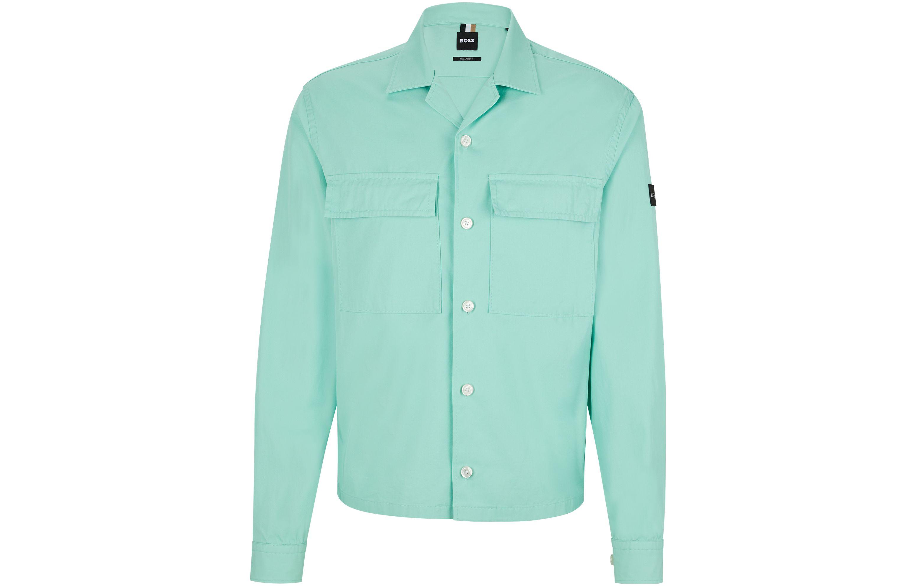 HUGO BOSS FW22 Oversized Casual Green Single-Breasted Jacket 50473675-338