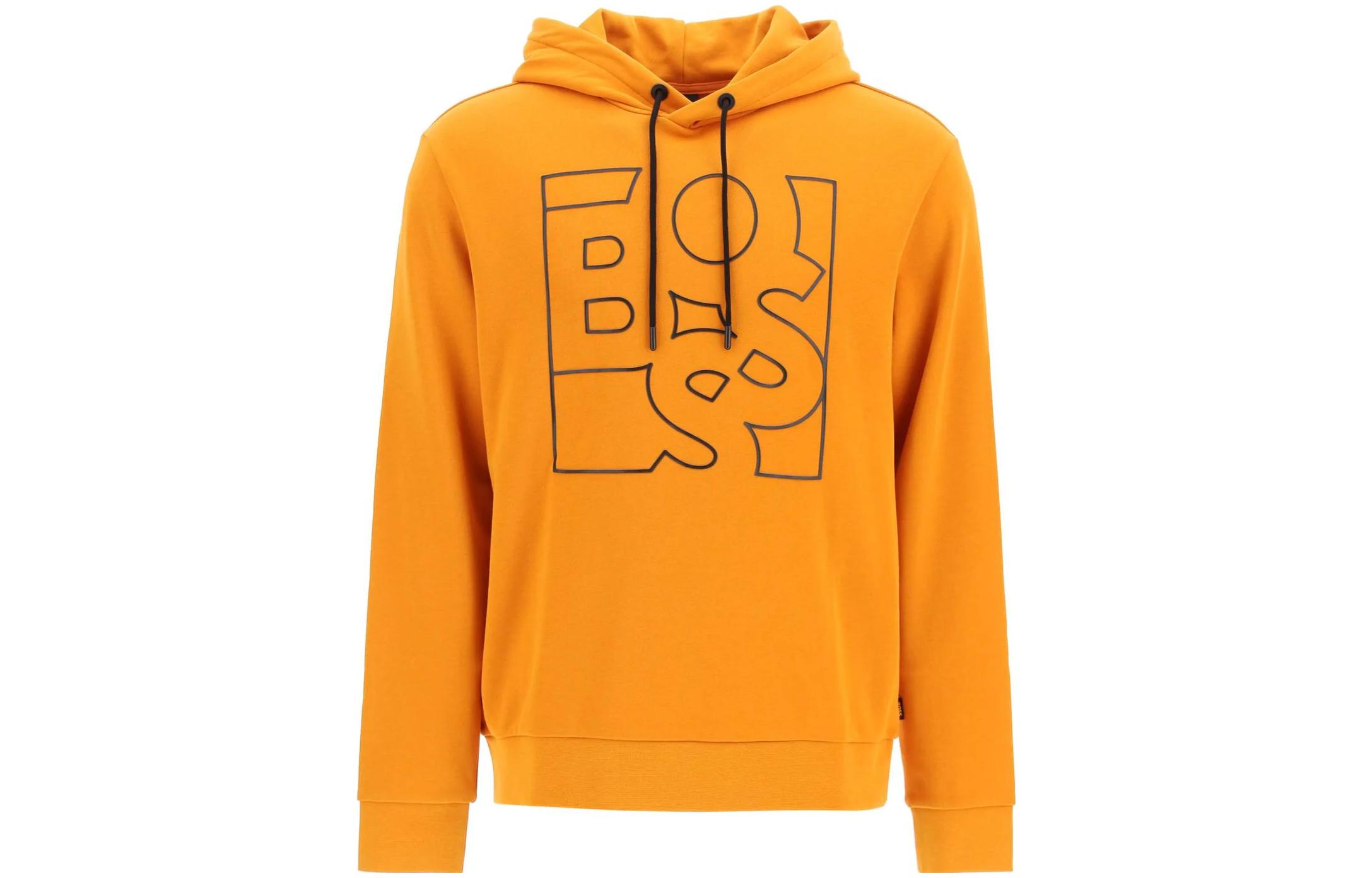 HUGO BOSS FW22 Oversized Logo Print Sweatshirt Orange 50477519-890