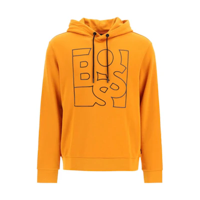 HUGO BOSS FW22 Oversized Logo Print Sweatshirt Orange 50477519-890