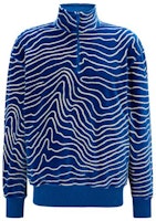 HUGO BOSS FW22 Pattern Print Half-Zip Pullover Sports Sweatshirt Blue Men. 50476172-429 HUGO BOSS FW22 Pattern Print Half-Zip Pullover Sports Sweatshirt Blue Men. 50476172-429