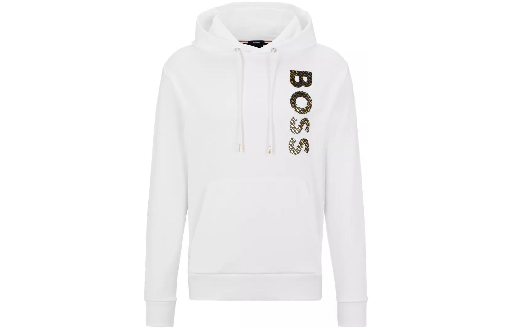 HUGO BOSS FW22 Pullover Sweatshirt with Logo Print - White 50481746-100