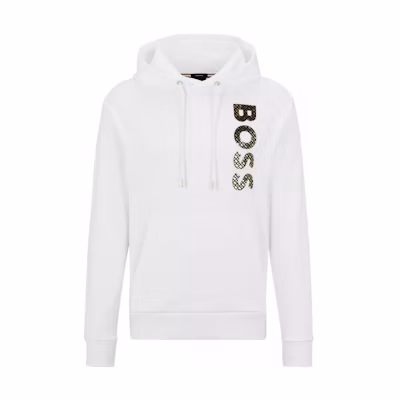 HUGO BOSS FW22 Pullover Sweatshirt with Logo Print - White 50481746-100