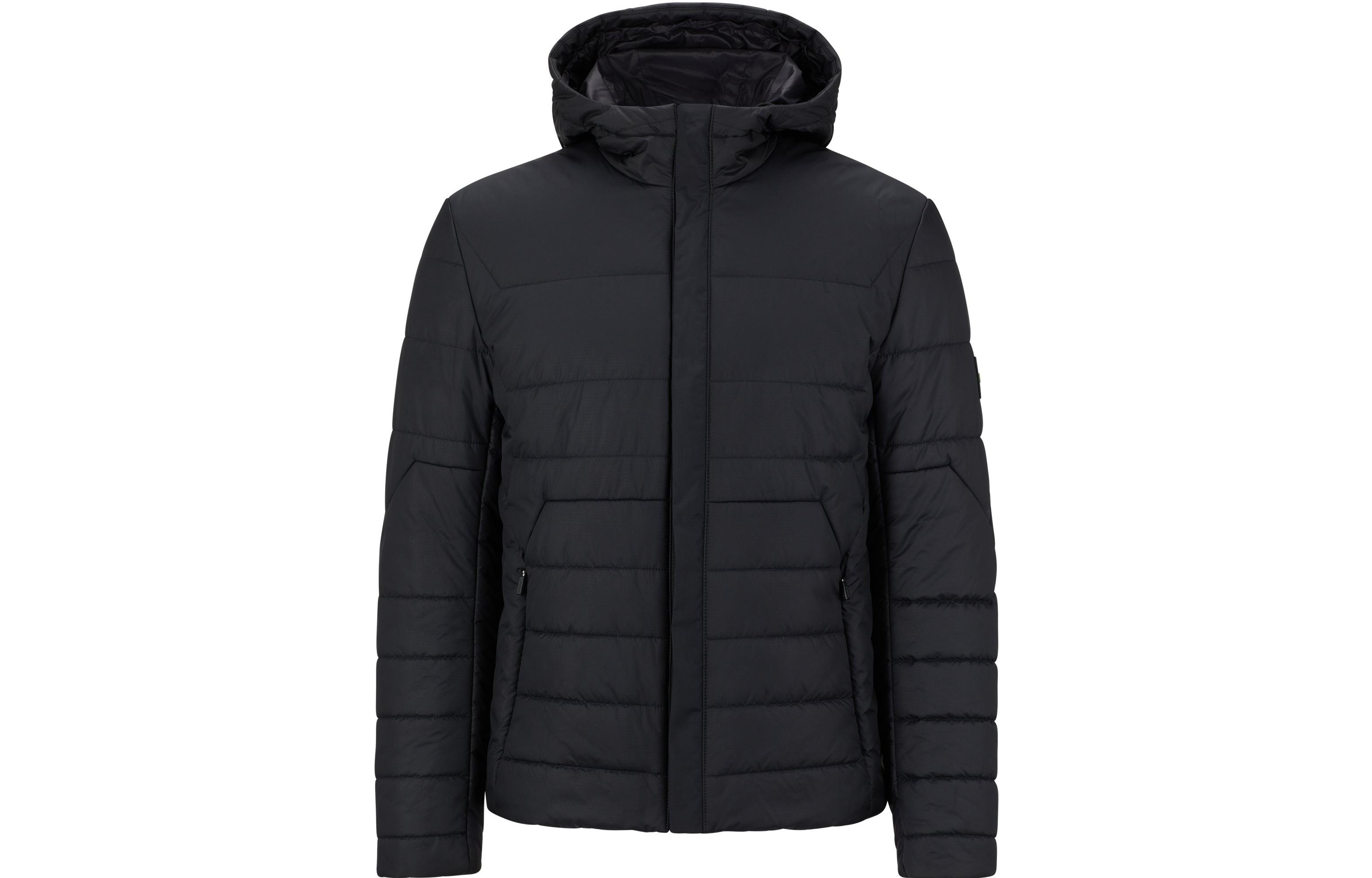 HUGO BOSS FW22 Quilted Zip-Up Hoodie Jacket Black 50486412-001