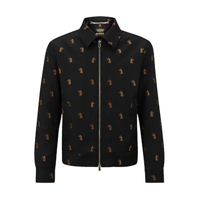 HUGO BOSS FW22 Rabbit Print Shirt Jacket Black 50491775-001