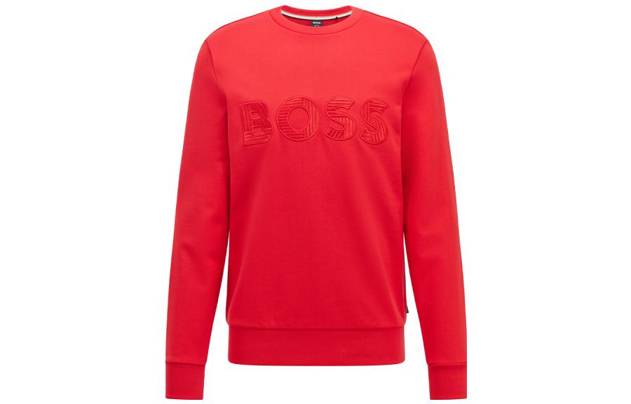 HUGO BOSS FW22 Red Embroidered Logo Sweatshirt 50471679-623