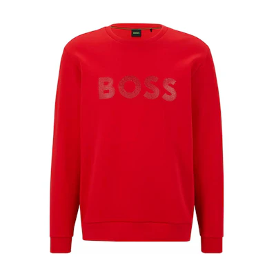 HUGO BOSS FW22 Red Pullover Sweatshirt with Logo Print 50477043-624