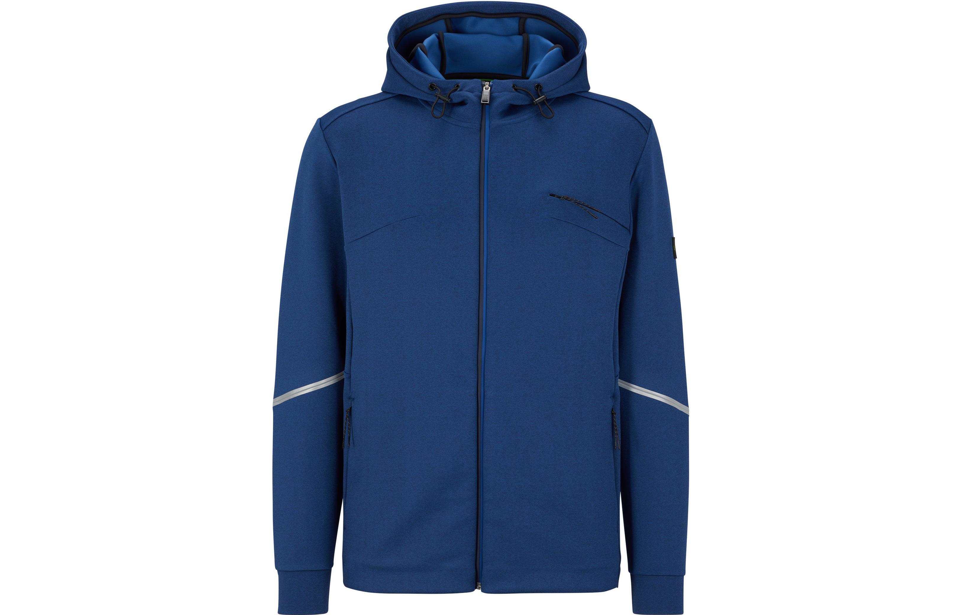HUGO BOSS FW22 Reflective Detail Hoodie Jacket Blue 50483363-402