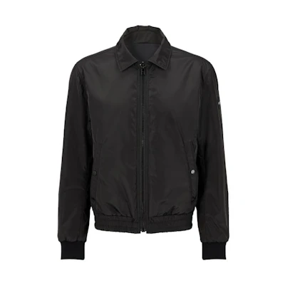 HUGO BOSS FW22 Reversible Water-Resistant Jacket Black with Logo Badge 50480665-001