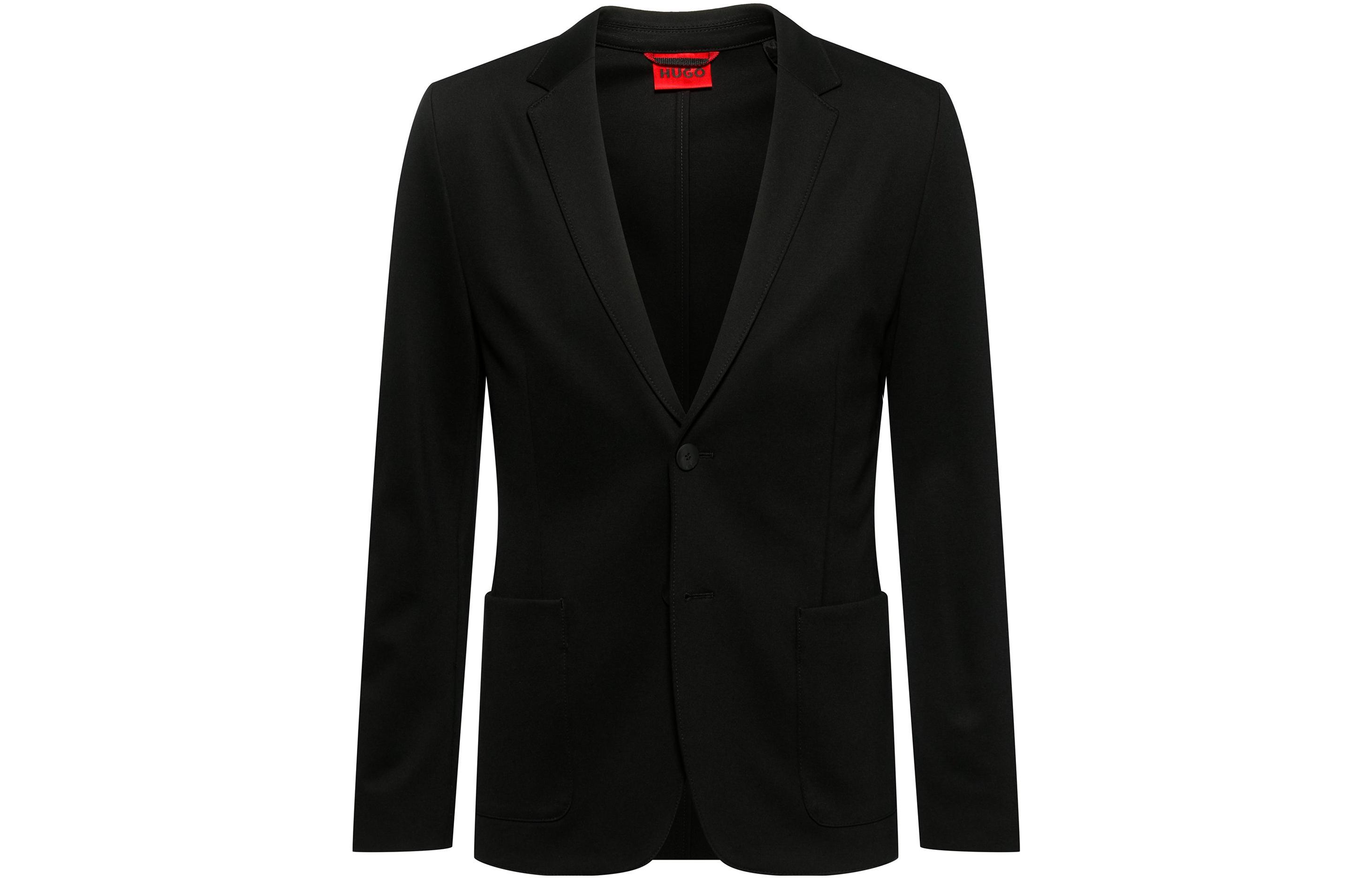 HUGO BOSS FW22 Slim Fit Solid Black Long-Sleeve Jacket for Men 50465346-001