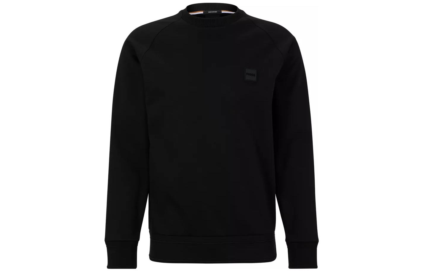 HUGO BOSS FW22 Solid Badge Patch Pullover Long Sleeve Sweatshirt Men 50467156-001