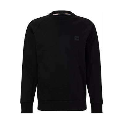 HUGO BOSS FW22 Solid Badge Patch Pullover Long Sleeve Sweatshirt Men 50467156-001
