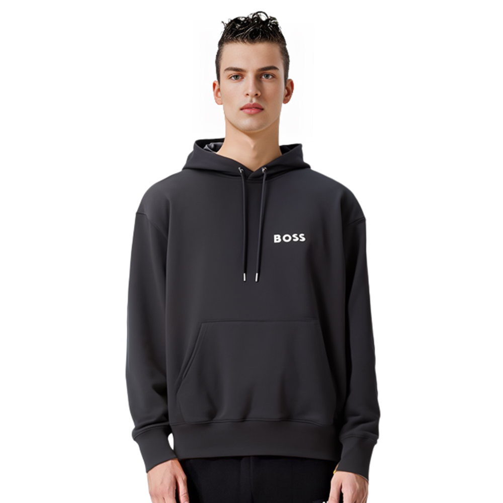 Shop HUGO BOSS FW22 Baju Sweater Kasual Warna Hitam 50472985-001