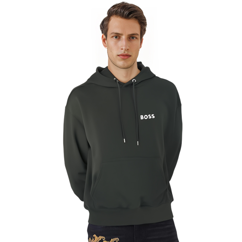 Sizing HUGO BOSS FW22 Baju Sweater Kasual Warna Hitam 50472985-001