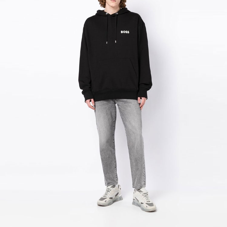 Cheap HUGO BOSS FW22 Baju Sweater Kasual Warna Hitam 50472985-001