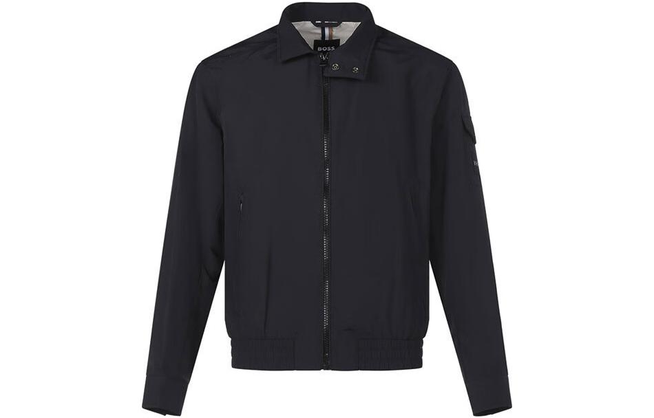 HUGO BOSS FW22 Solid Color Comfortable Zip Jacket - Black 50470139-001