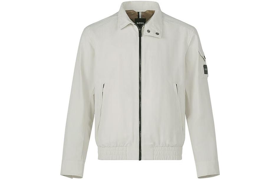 HUGO BOSS FW22 Solid Color Comfy Zip Casual Jacket Men’s Off-White 50470139-131