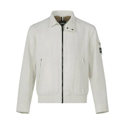 HUGO BOSS FW22 Solid Color Comfy Zip Casual Jacket Men’s Off-White 50470139-131
