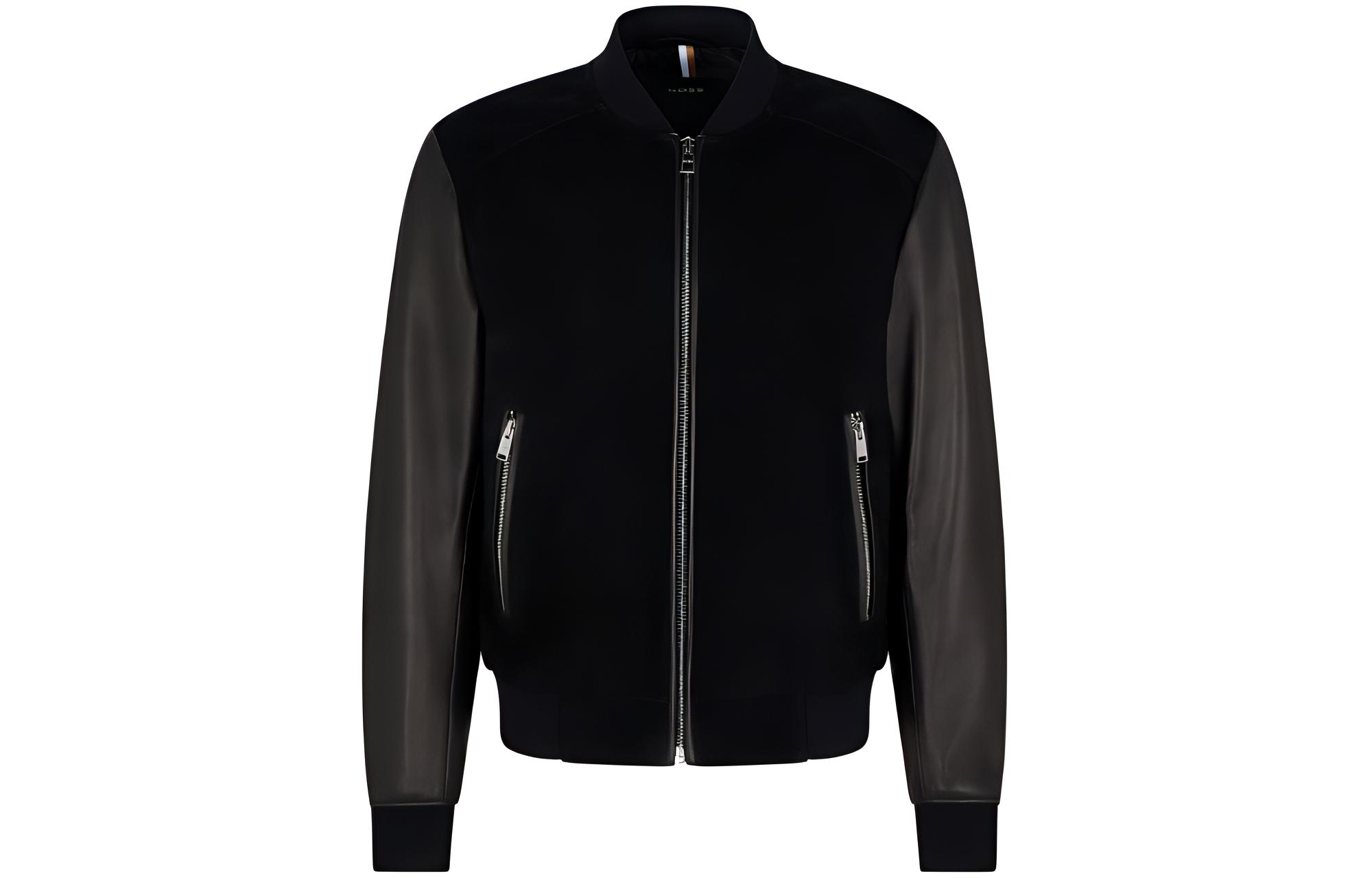 HUGO BOSS FW22 Solid Color Full-Zip Short Jacket Black 50476544-001