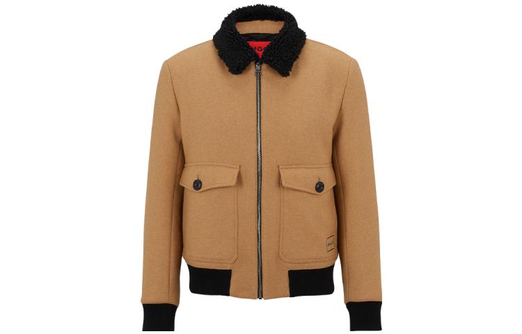 HUGO BOSS FW22 Solid Color Zip-Up Jacket Light Brown 50476881-233