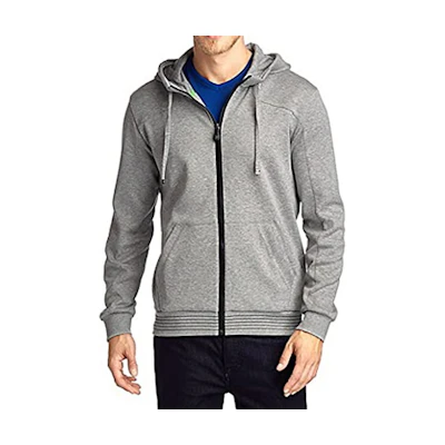 HUGO BOSS FW22 Solid Color Zip Hoodie - Gray 50272721-059