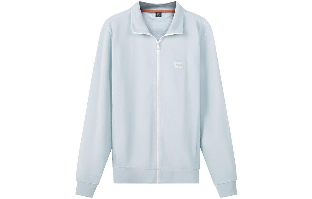 HUGO BOSS FW22 Solid Color Zip Polo Sweatshirt Men’s Light Blue 50468428-337