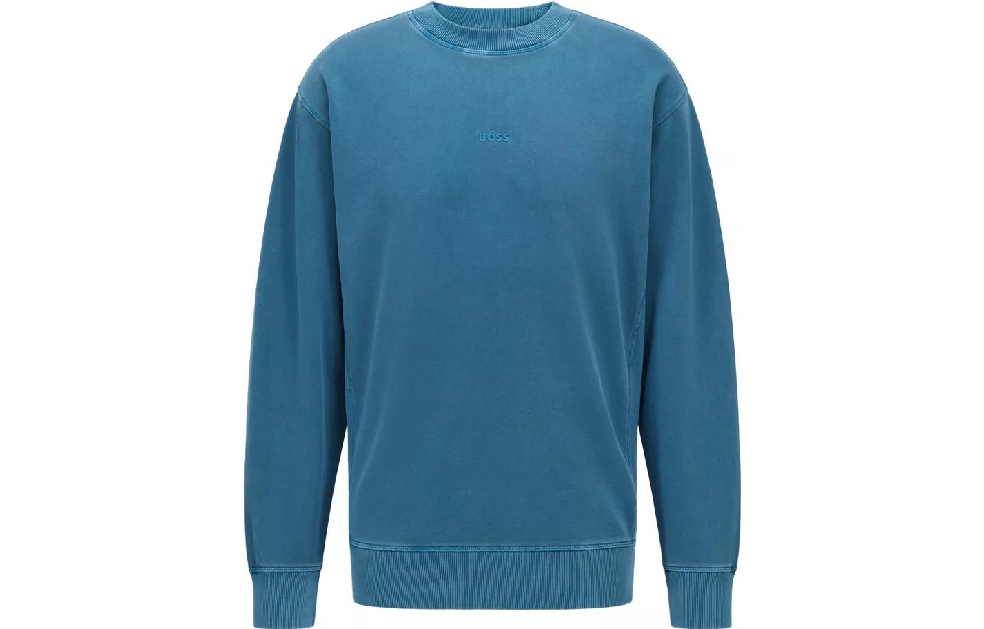 HUGO BOSS FW22 Solid Crewneck Sweatshirt Blue 50472271-424