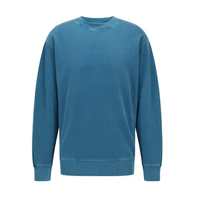 HUGO BOSS FW22 Solid Crewneck Sweatshirt Blue 50472271-424