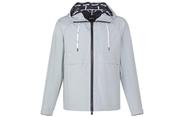 HUGO BOSS FW22 Solid Light Green Zip Hoodie Casual Jacket 50469936-337