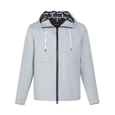 HUGO BOSS FW22 Solid Light Green Zip Hoodie Casual Jacket 50469936-337