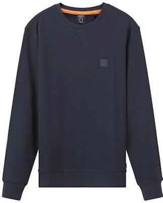 HUGO BOSS FW22 Logo Patch Crewneck Navy Sweatshirt Relaxed Fit Lelaki 50468443-404 Order HUGO BOSS FW22 Logo Patch Crewneck Navy Sweatshirt Relaxed Fit Lelaki 50468443-404