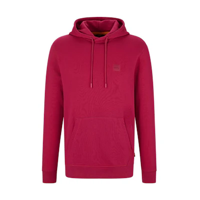 HUGO BOSS FW22 Solid Logo Patch Drawstring Hoodie Red () 50468445-673