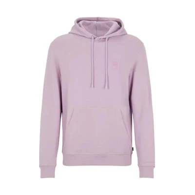 HUGO BOSS FW22 Solid Logo Patch Hoodie Light Purple Long Sleeve 50468445-536
