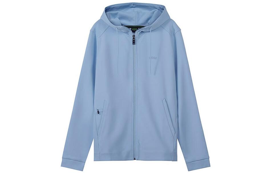 HUGO BOSS FW22 Solid Logo Patch Sweatshirt Light Blue 50469104-453